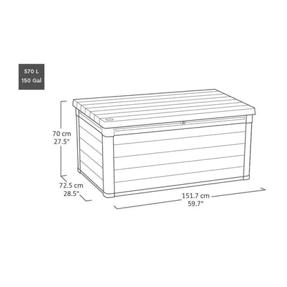 Keter Cortina 570 Litre Outdoor Storage Deck Box - Baig Merchant