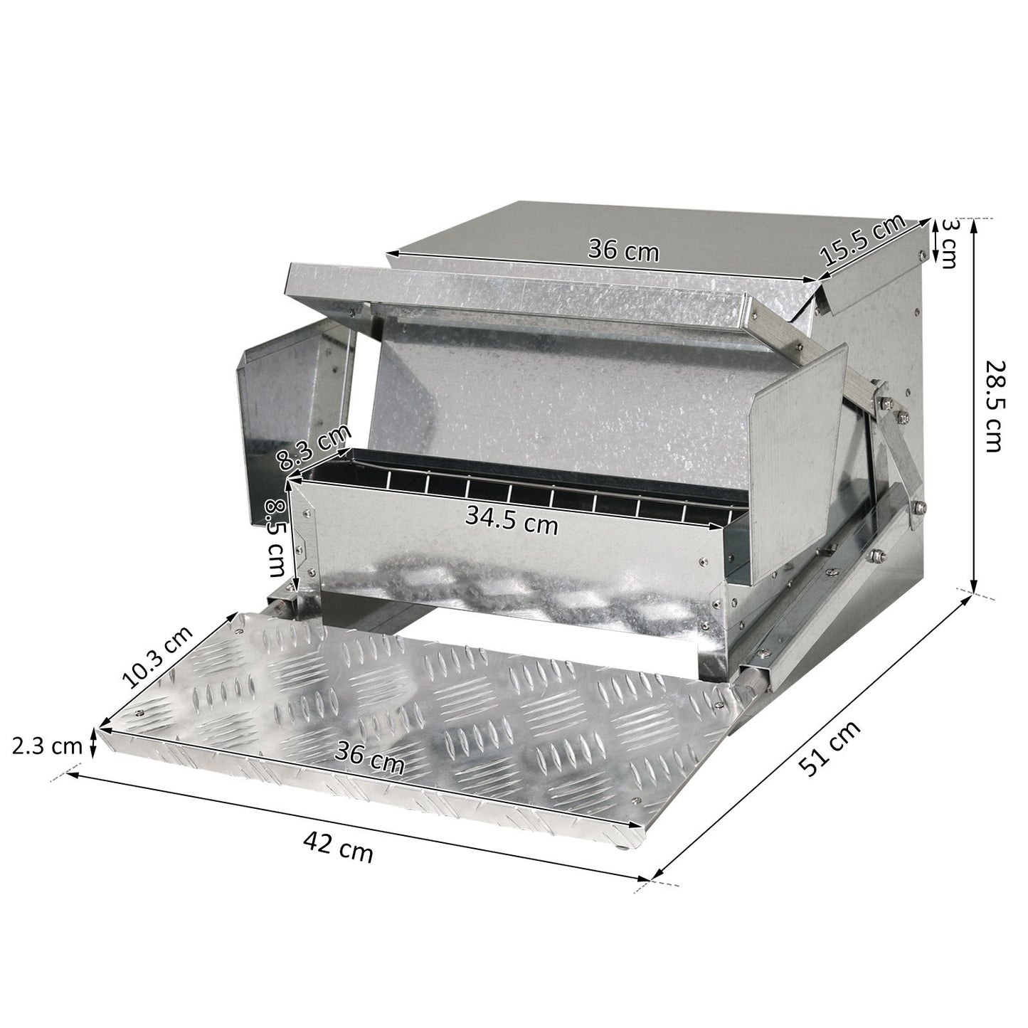 PawHut 11.5KG Automatic Chicken Poultry Feeder Treadle Self Opening - Baig Merchant