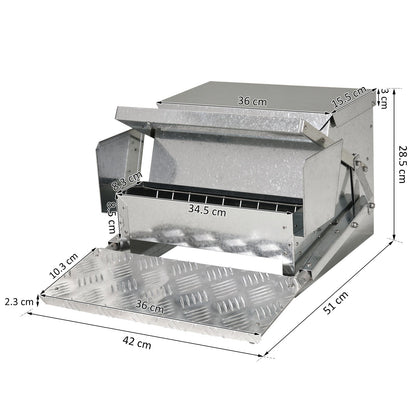 PawHut 11.5KG Automatic Chicken Poultry Feeder Treadle Self Opening - Baig Merchant