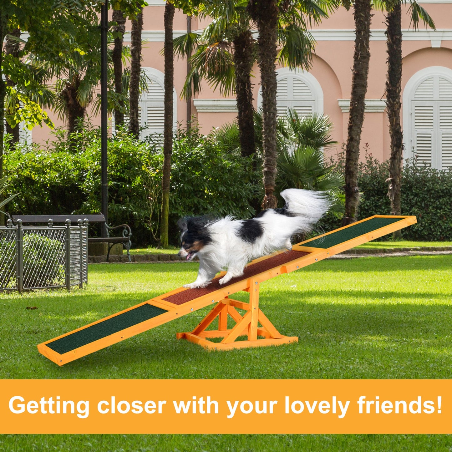 PawHut 1.8m Wooden Pet Seesaw Activity Sport Dog Training Agility Obedience Equipment Toy Pet Supplies Weather Resistant - Baig Merchant