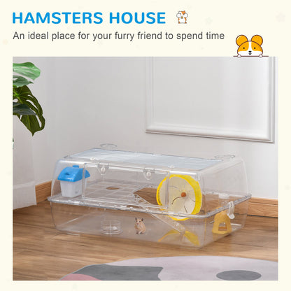 PawHut 2 Storey Hamster Cage Small Pet Animal Cage Double Layers Running Wheel Drinker Feeding Bowl - Baig Merchant