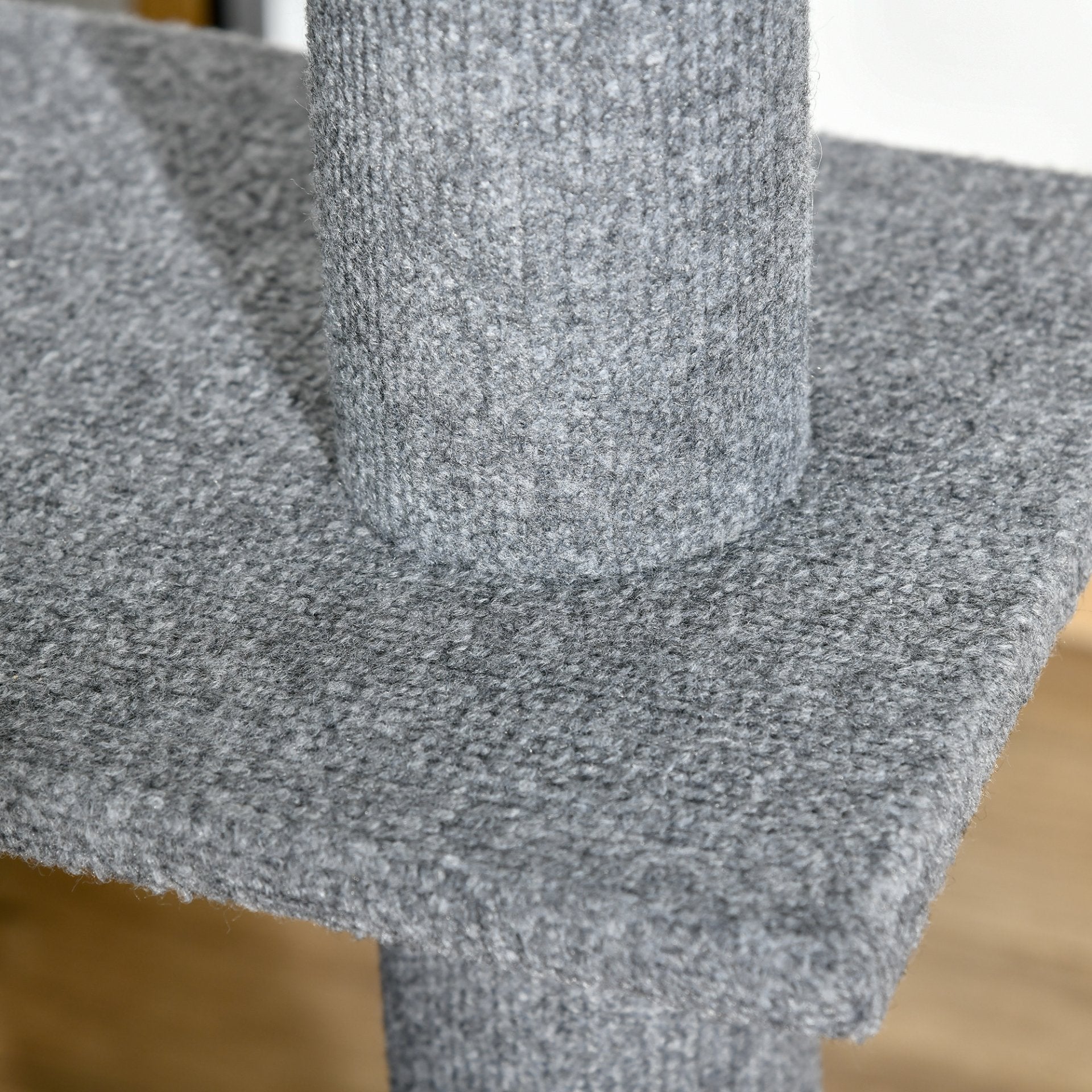 PawHut 260cm Floor To Ceiling Cat Tree - Three Platforms Activity Centre - Grey - Baig Merchant