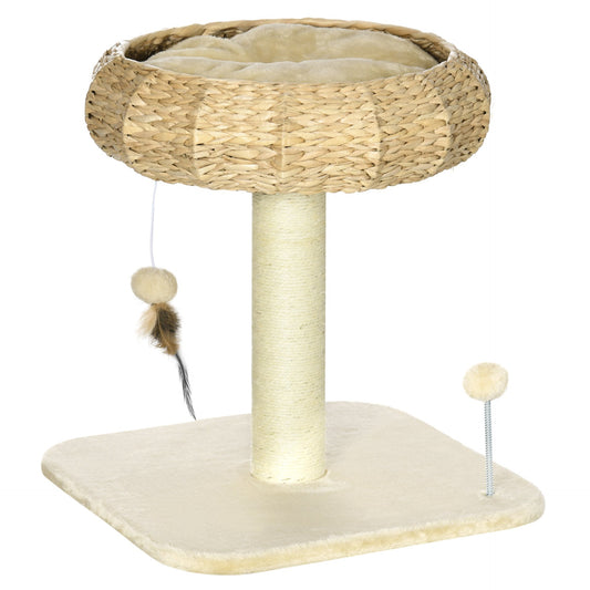 PawHut 51cm Cat Tree, Kitty Activity Centre, Cat Climbing Toy, Cat Tower w/ Cattail Bed, Toy Ball, Scratching Post - Baig Merchant