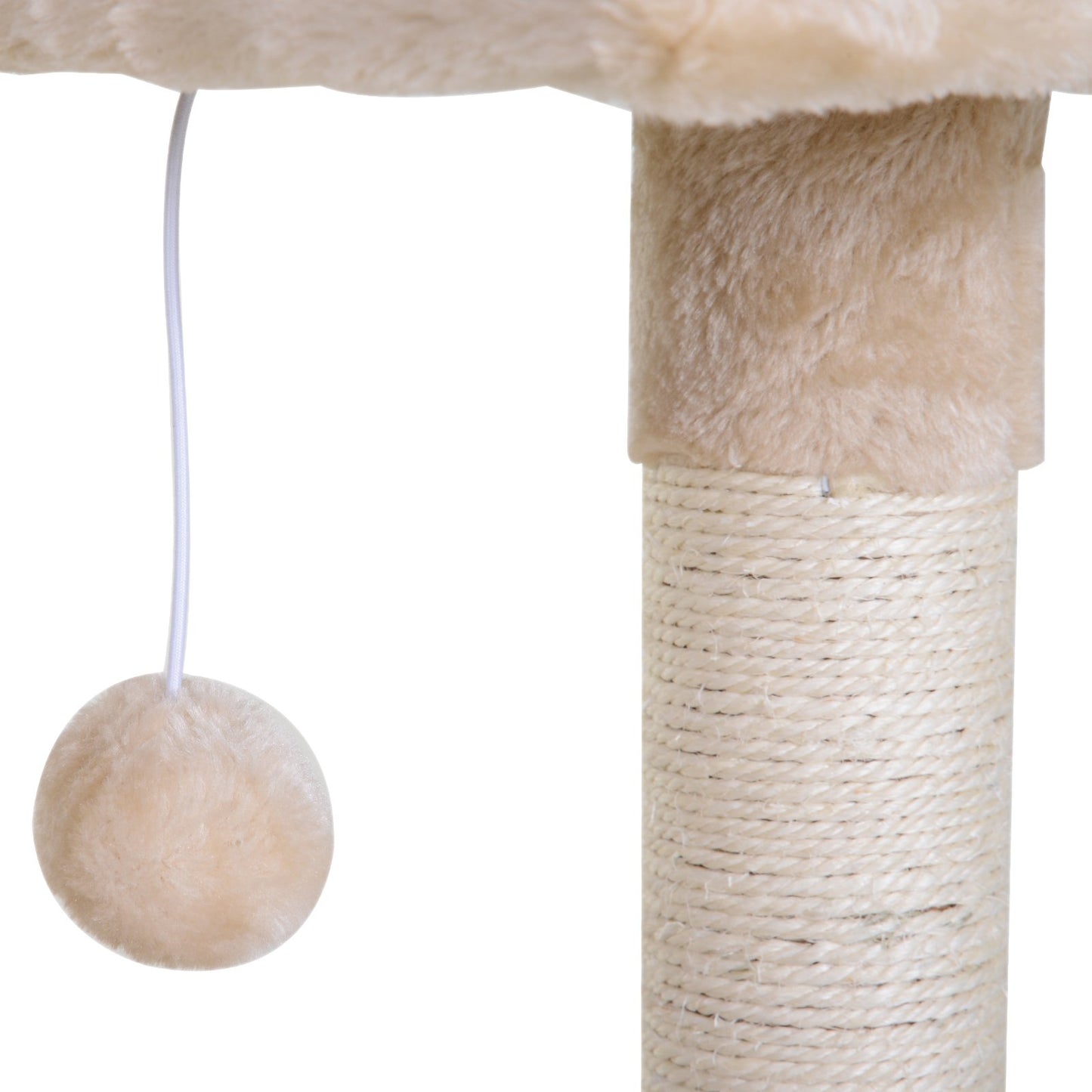 PawHut 70cm Cat Tree for Indoor Cats Durable Natural Sisal Scratching Posts Hammock Bed Kitty Activity Center Beige - Baig Merchant