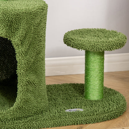 PawHut 78cm Cactus Cat Tree Tower for Indoor Cats Sisal Scratching Post Condo Perch Activity Center Dangling Ball - Baig Merchant