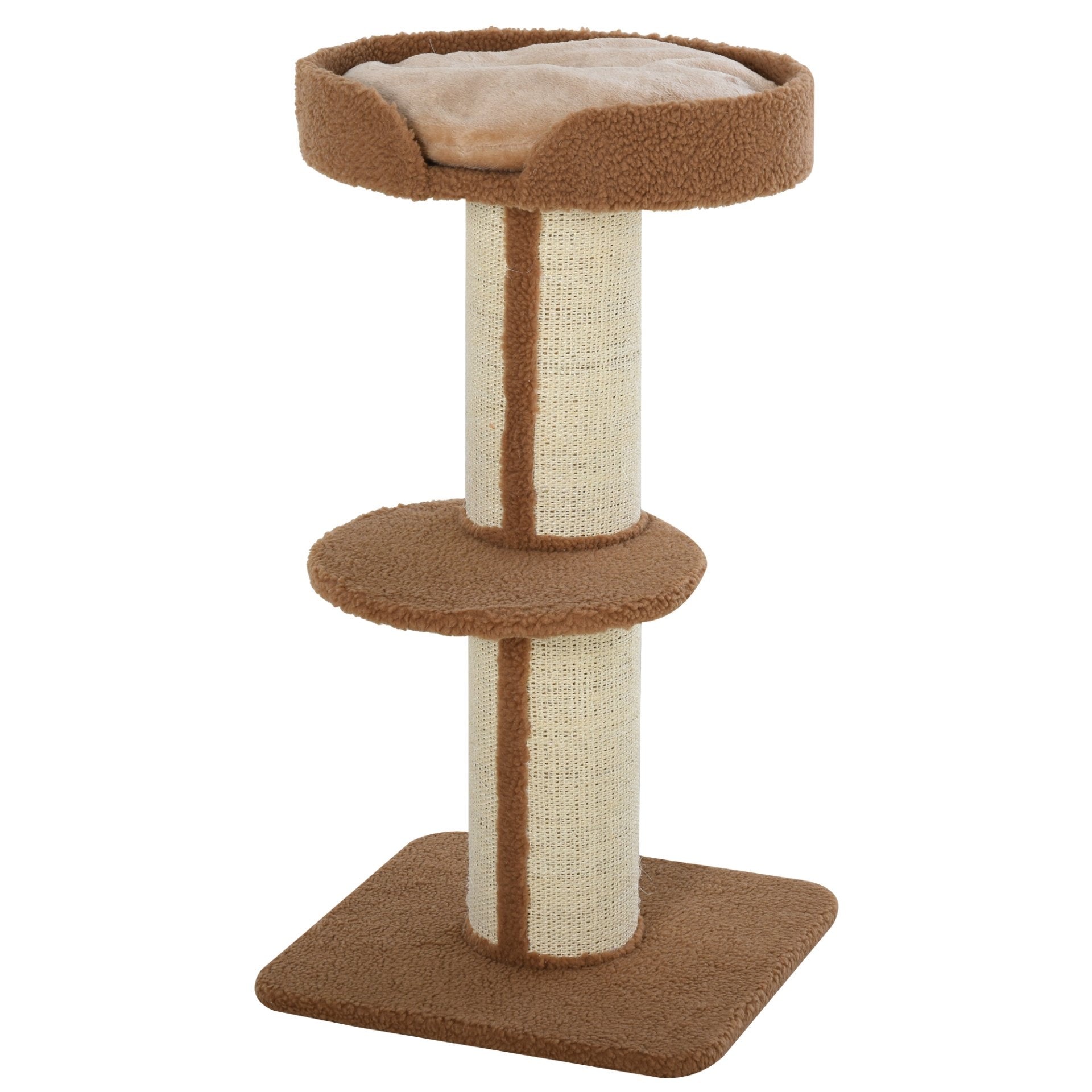 PawHut 91cm Cat Tree for Indoor Cats Kitten Activity Center Play Tower Perches Sisal Scratching Post Lamb Cashmere Brown - Baig Merchant