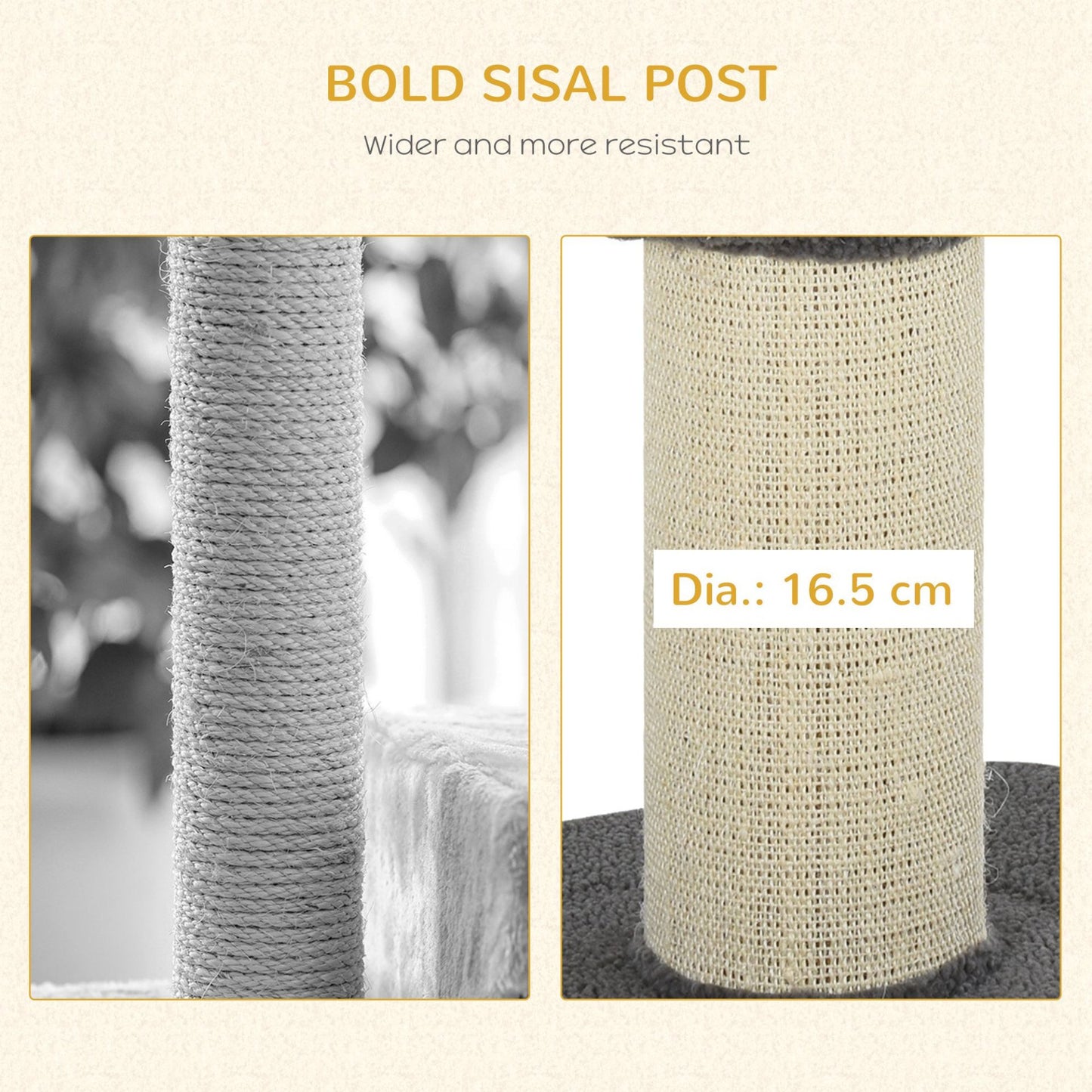 PawHut 91cm Cat Tree for Indoor Cats Kitten Activity Center Play Tower Perches Sisal Scratching Post Lamb Cashmere Grey - Baig Merchant