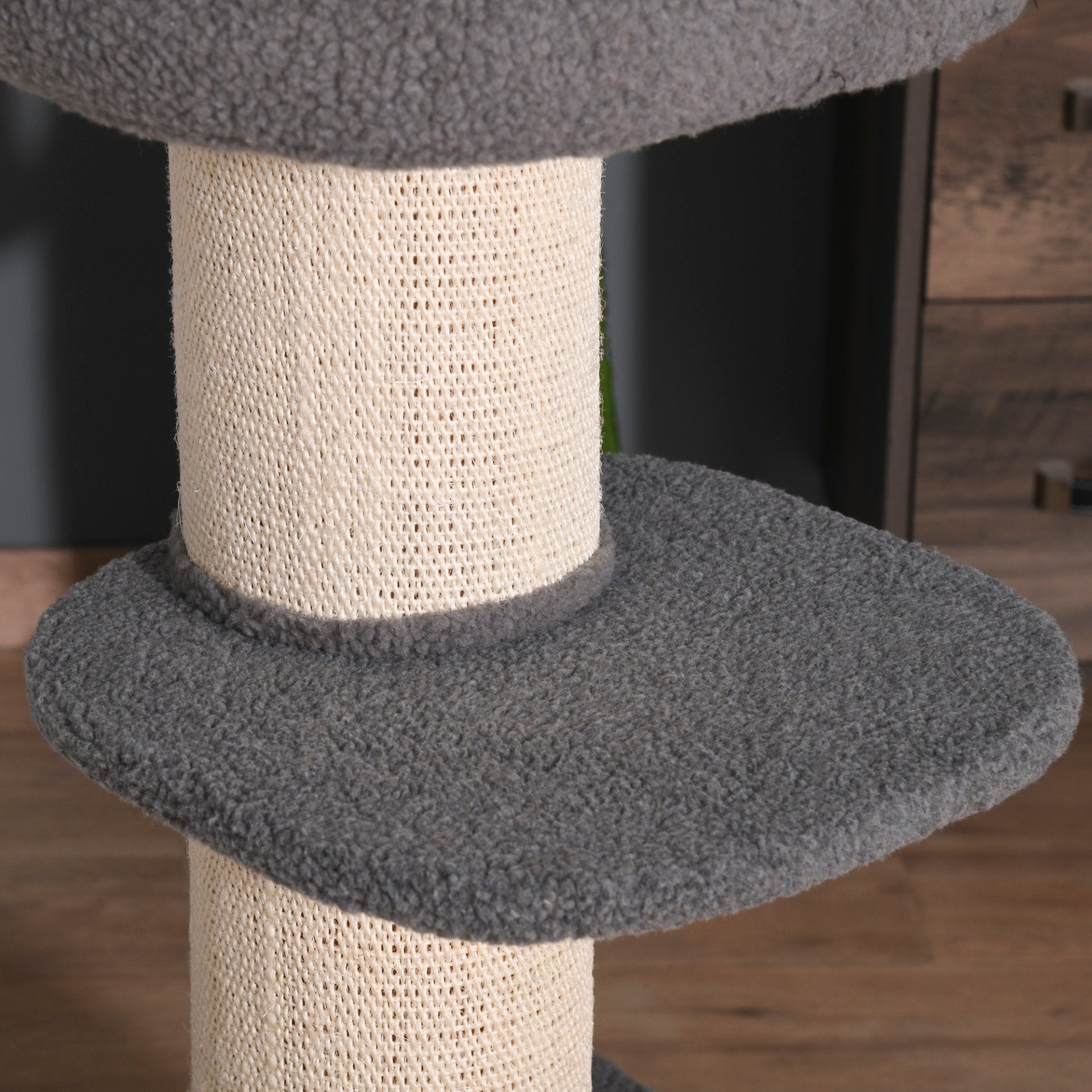 PawHut 96cm Cat Tree for Indoor Cats Kitten Tower Multi level Activity Center Pet Furniture with Sisal Scratching Post Condo Removable Cover Grey - Baig Merchant