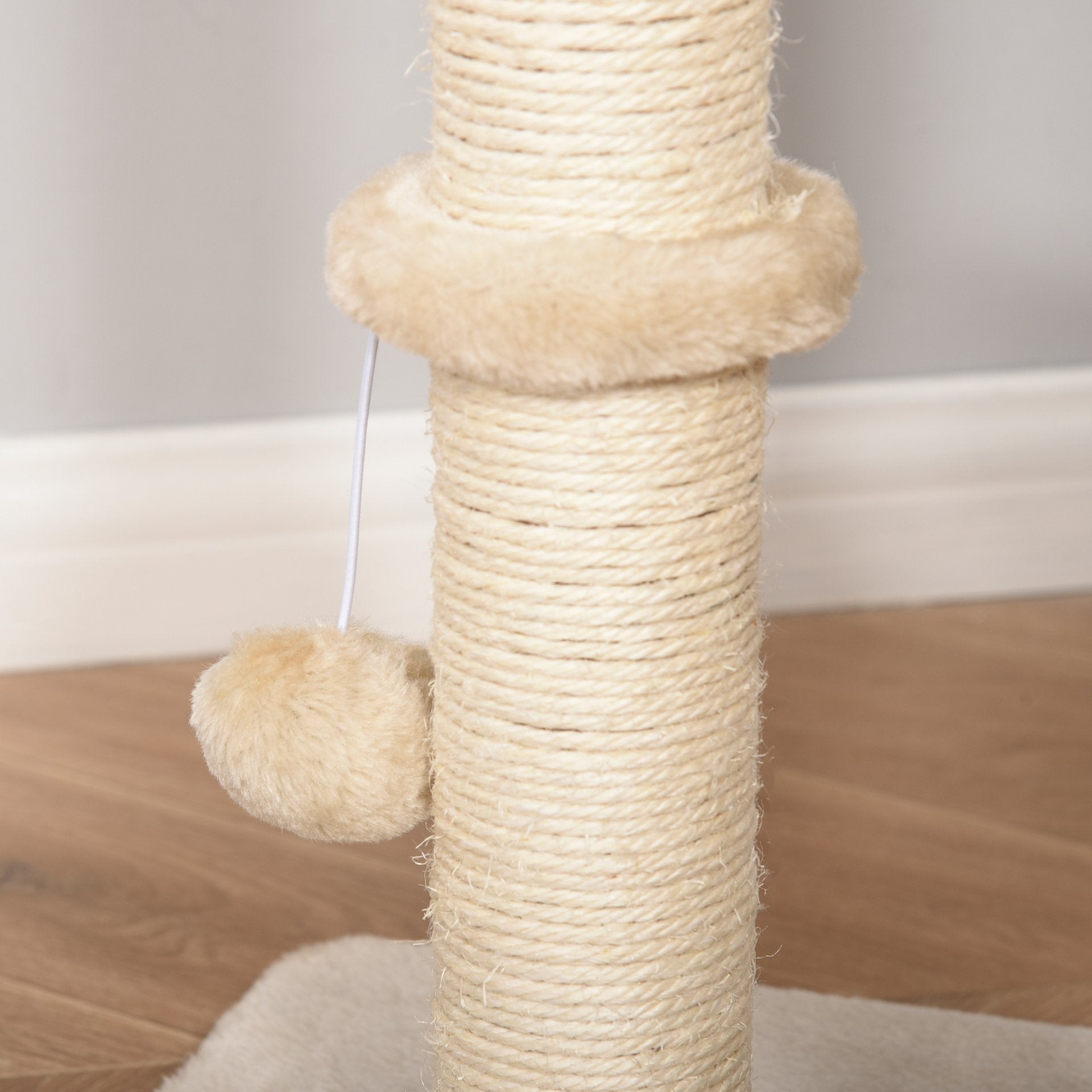 PawHut Cat Tree for Indoor Cats 100cm Kitten Climbing Tower Activity Center with Sisal Scratching Post Condo Perch Hanging Balls Teasing Rope Toy Cushion - Baig Merchant