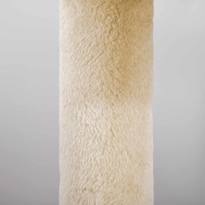 Pawhut Cat Tree for Indoor Cats Kitten Scratching Post Climbing Tower Pet Activity Center Cream 48 x 48 x 104 cm - Baig Merchant