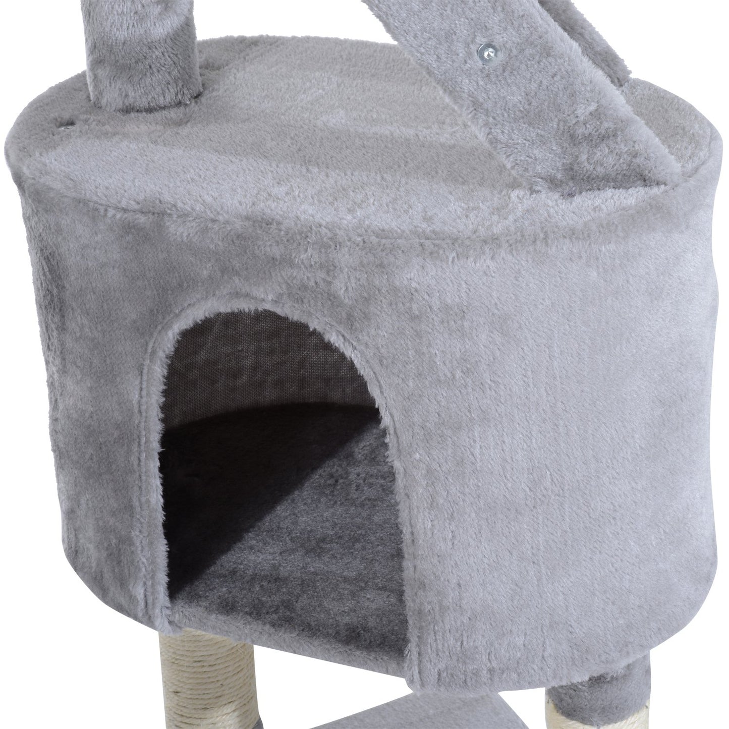 PawHut Cat Tree for Indoor Cats Kitten Scratching Post Scratch Scratcher Climb Activity Center Play House Pet Furniture 125cm (Grey) - Baig Merchant