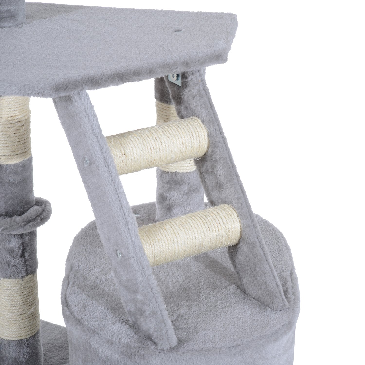 PawHut Cat Tree for Indoor Cats Kitten Scratching Post Scratch Scratcher Climb Activity Center Play House Pet Furniture 125cm (Grey) - Baig Merchant