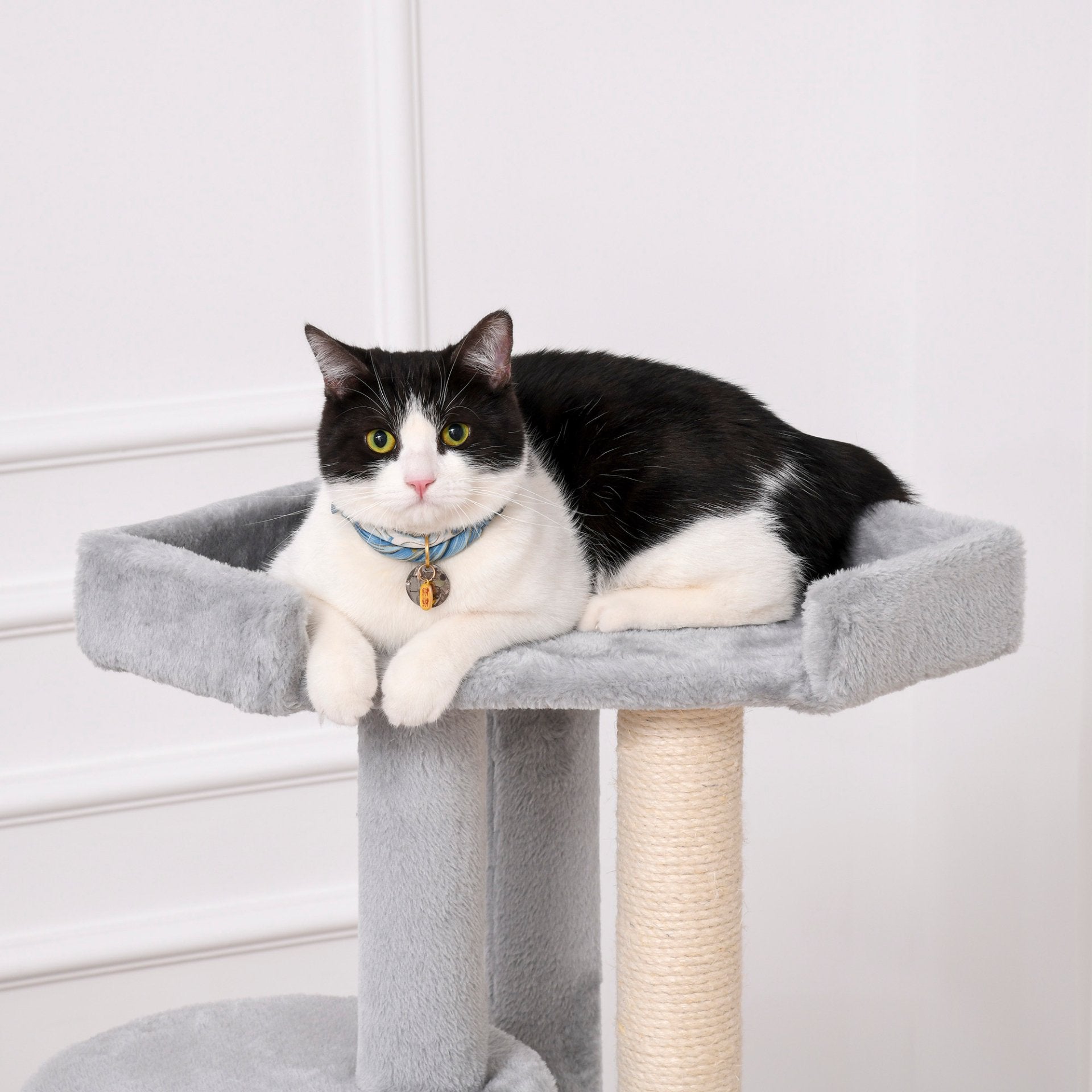 PawHut Cat Tree for Indoor Cats Kitten Tower Multi - level Activity Centre Pet Furniture with Scratching Post Condo Hanging Ropes Plush Perches Grey - Baig Merchant