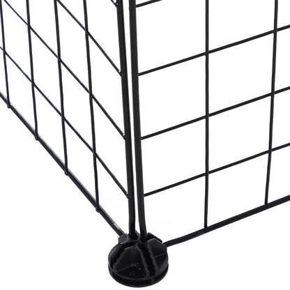 PawHut DIY Pet Playpen Metal Wire Fence Indoor Outdoor Guinea Pig Rabbit Small Animals Cage 36 Panel Enclosure Black - Baig Merchant