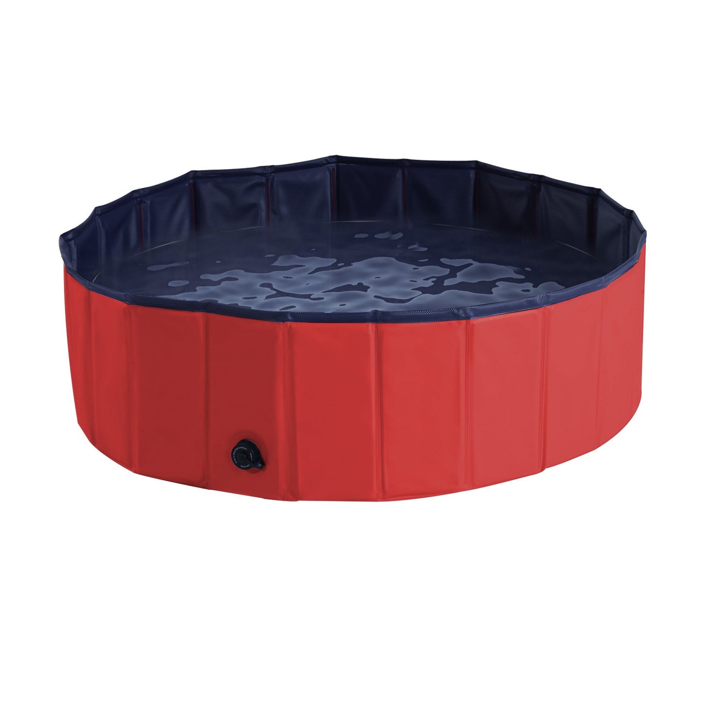 PawHut Foldable Dog Paddling Pool Pet Cat Swimming Pool Indoor/Outdoor Collapsible Summer Bathing Tub Shower Tub Puppy Washer (Φ100 x 30H (cm), Red) - Baig Merchant