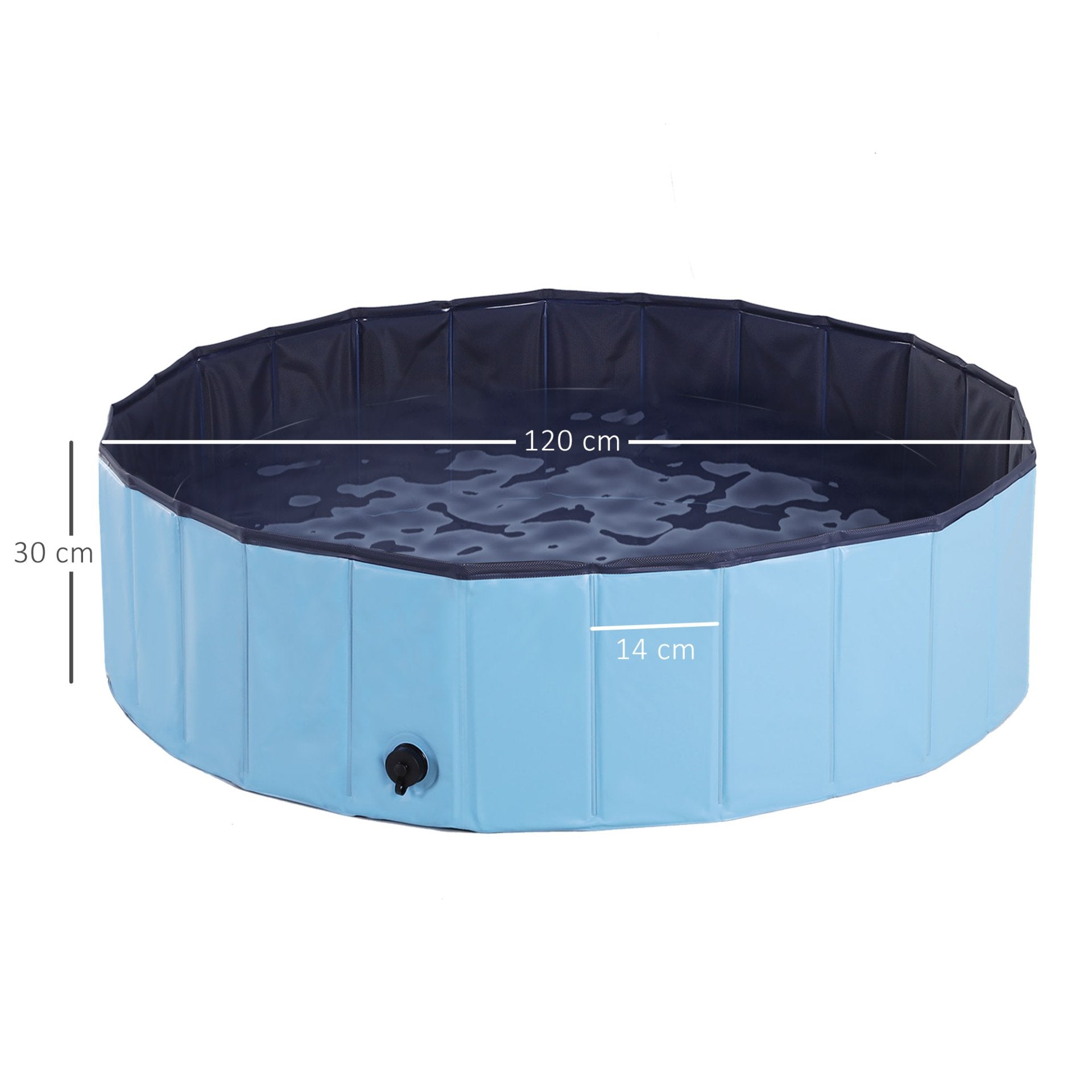 PawHut Foldable Dog Paddling Pool Pet Cat Swimming Pool Indoor/Outdoor Collapsible Summer Bathing Tub Shower Tub Puppy Washer (Φ120 × 30H cm, Blue) - Baig Merchant