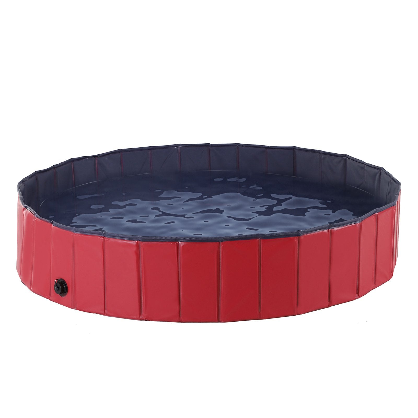 PawHut Foldable Dog Paddling Pool Pet Cat Swimming Pool Indoor/Outdoor Collapsible Summer Bathing Tub Shower Tub Puppy Washer (Red, Φ160 × 30H cm) - Baig Merchant