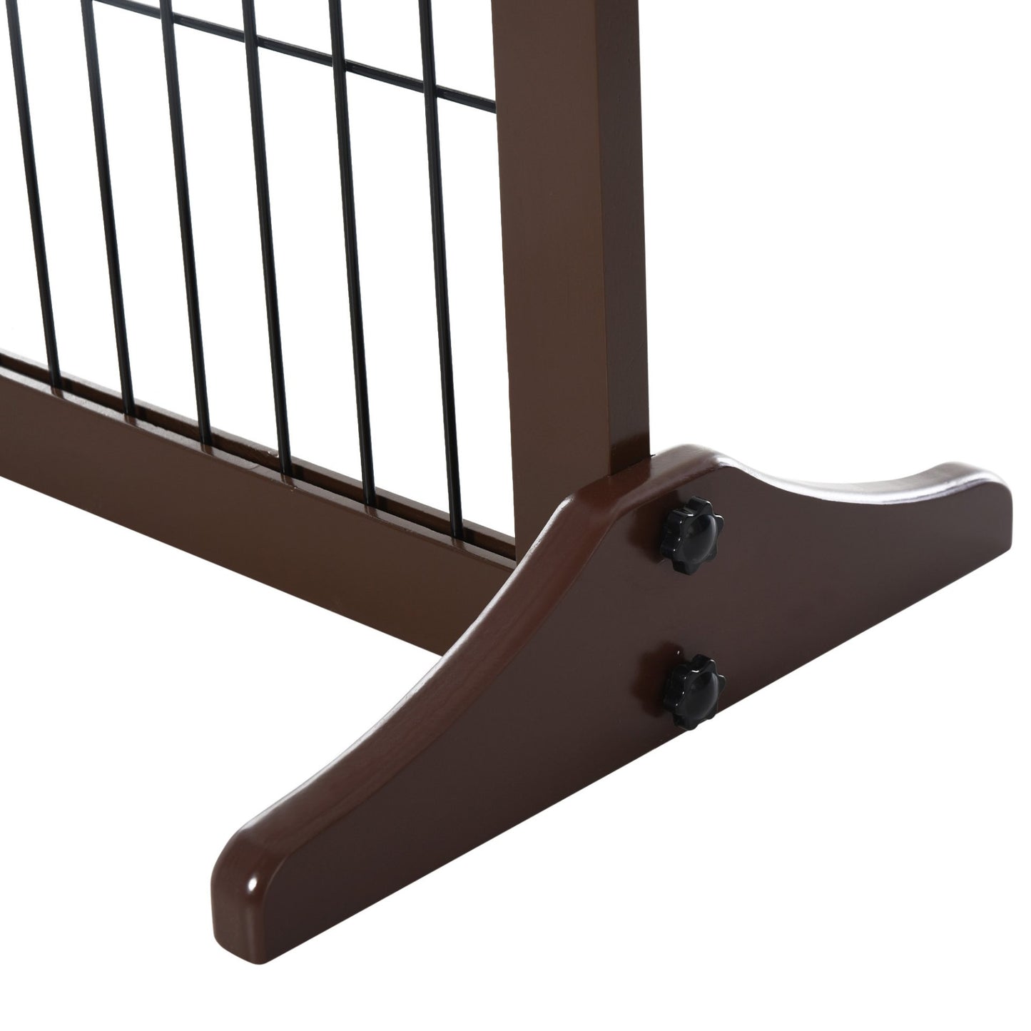 PawHut Freestanding Dog Gate 3 Panel Safety Pet Barrier Foldable w/ Support Feet Brown 185 x71 cm - Baig Merchant