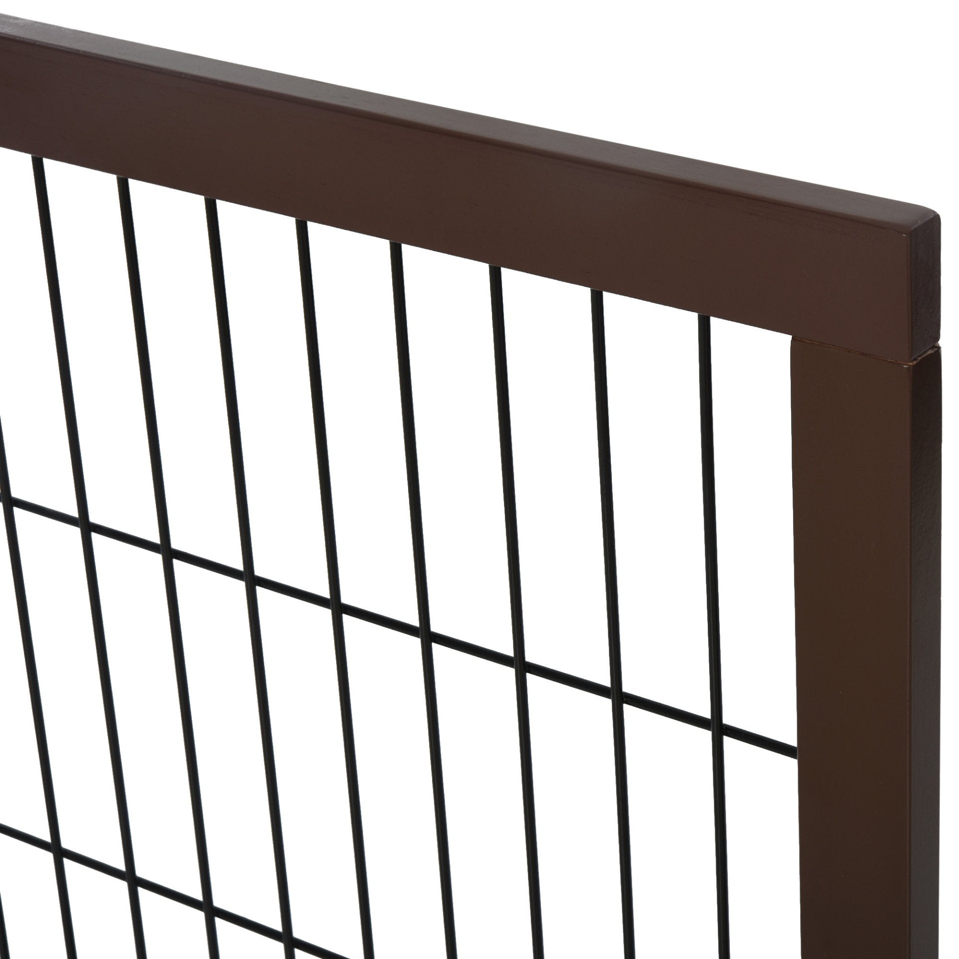 PawHut Freestanding Dog Gate 3 Panel Safety Pet Barrier Foldable w/ Support Feet Brown 185 x71 cm - Baig Merchant