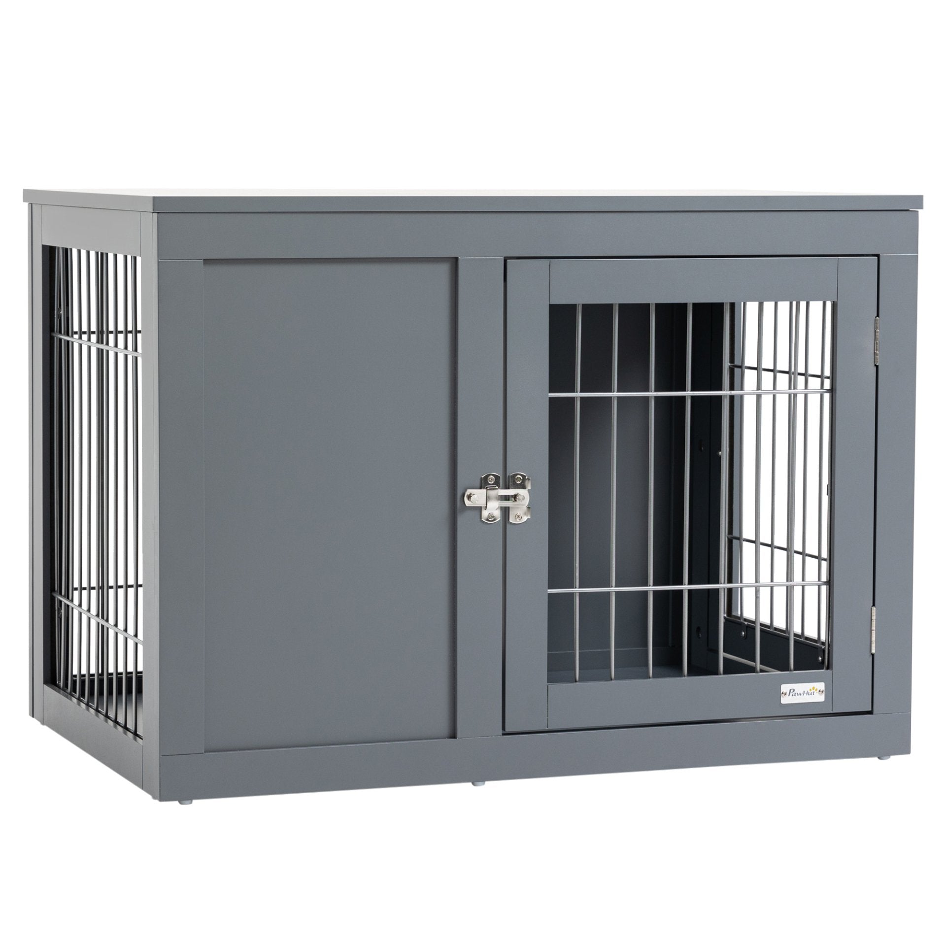 PawHut Furniture - Style Dog Crate for Small and Medium Dogs, End Table Pet Cage with Two Lockable Doors - Grey - Baig Merchant