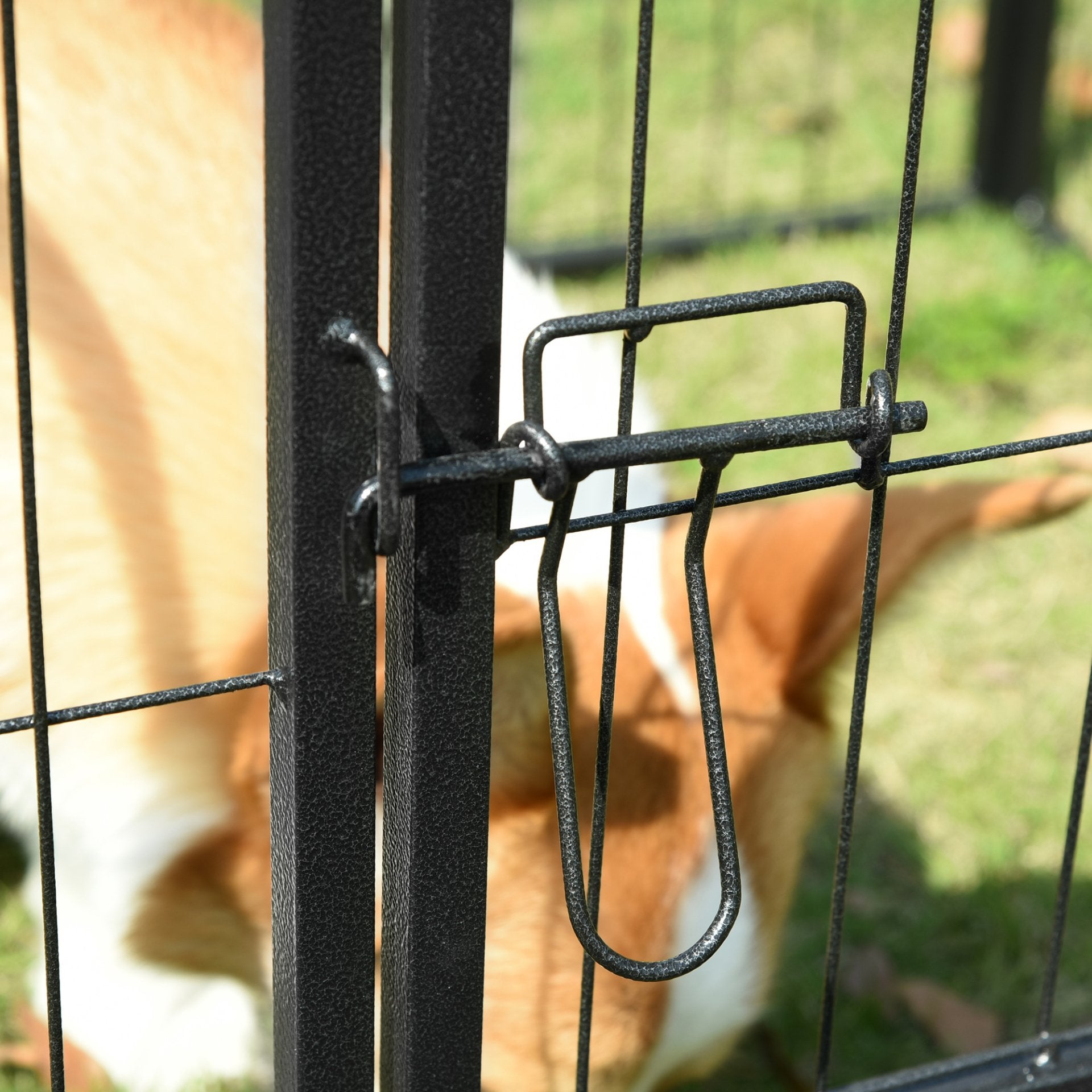 PawHut Heavy Duty 8 Panel Dog Play Pen Pet Playpen for Puppy Rabbit Enclosure Foldable Indoor Outdoor 80 x 100 cm - Baig Merchant