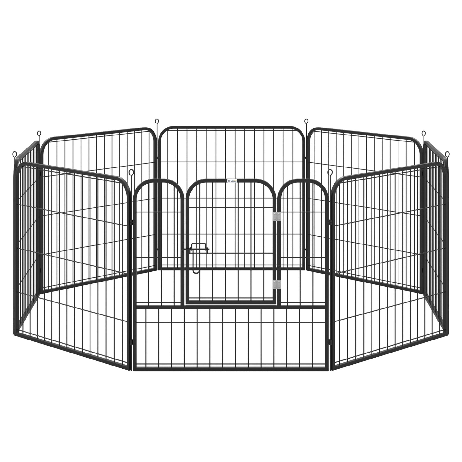 PawHut Heavy Duty 8 Panel Dog Play Pen Pet Playpen for Puppy Rabbit Enclosure Foldable Indoor Outdoor 80 x 80 cm - Baig Merchant