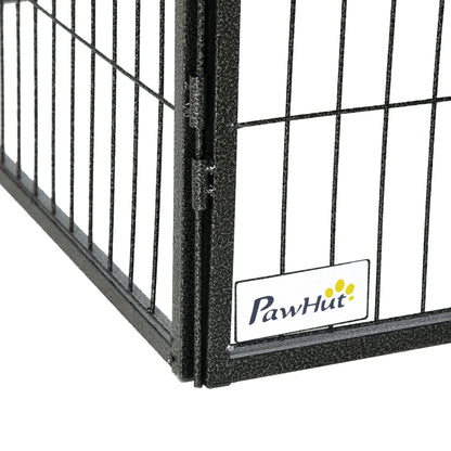 PawHut Heavy Duty Pet Playpen, 12 Panels Dog Pen Puppy Play Pen, Foldable Steel Dog Exercise Fence, with 2 Doors Locking Latch, 80 x 60 cm - Baig Merchant