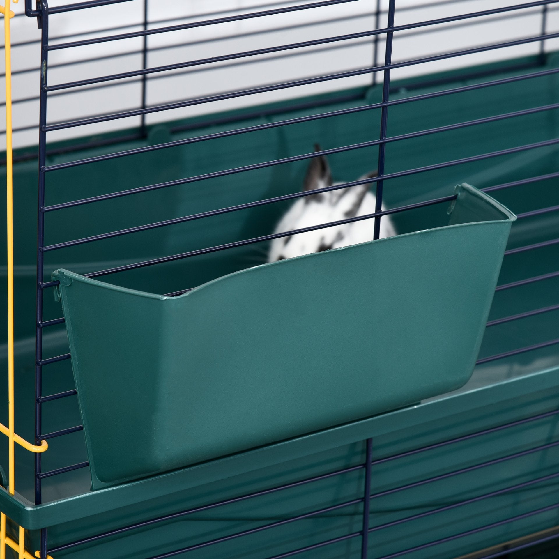 PawHut Indoor Rabbit Guinea Pig Cage Small Animal Cage Two Storey 80 x 44 x 82 cm - Baig Merchant