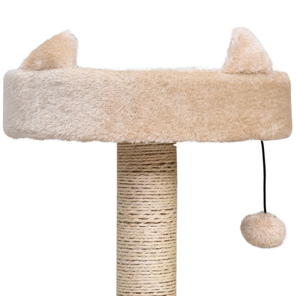 PawHut Mult - level Cat Tree for Indoor Cats Scratch Post Scratcher Climbing Tower Kitty Activity Center Condo Perch Jumping Platforms Beige 60L x 40W x 81H cm - Baig Merchant