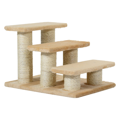 PawHut Pet Stairs 3 - step Pet Ladder Cat dog Stairs Climb Ladder Cat Tree - Baig Merchant