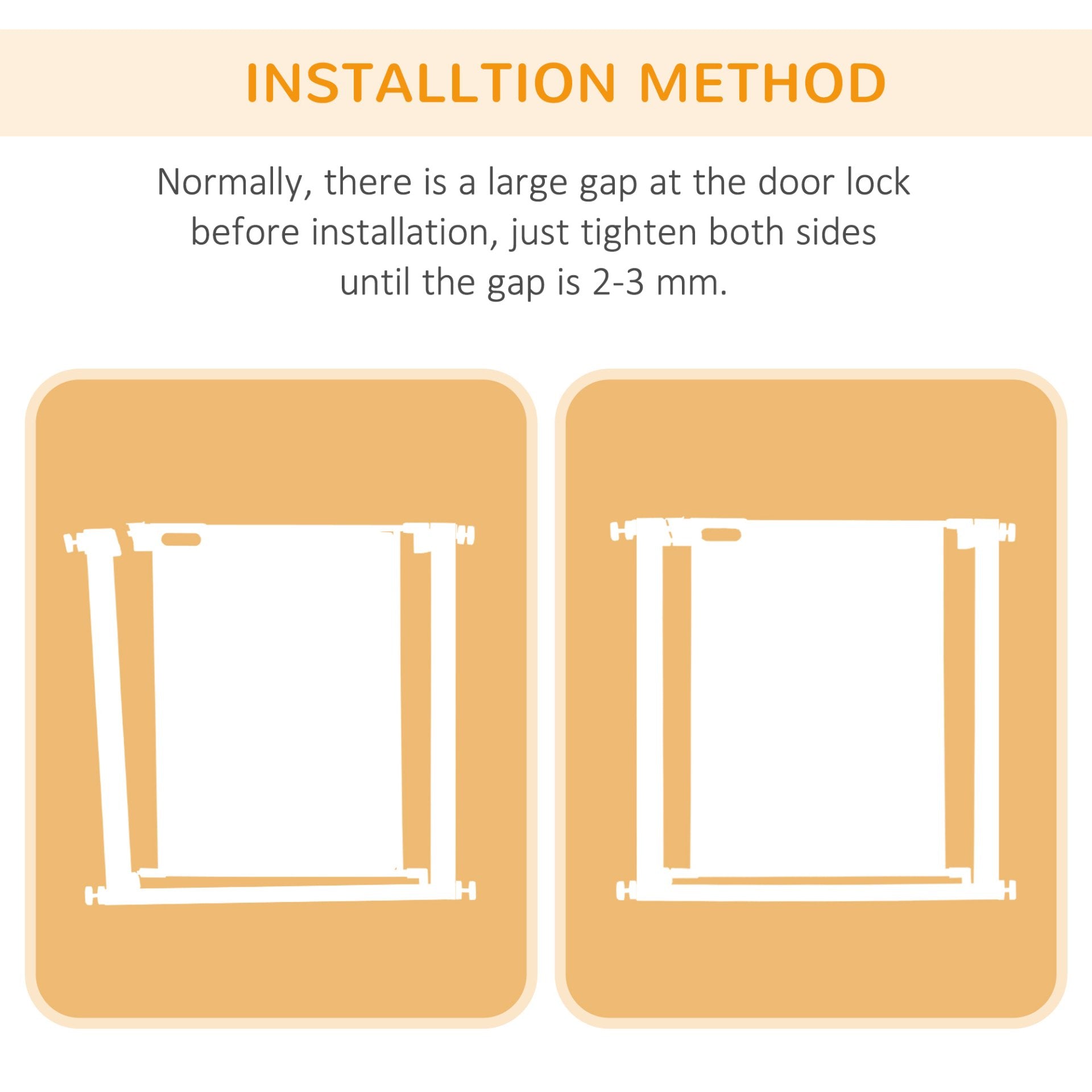 PawHut Pressure Fit Safety Gate for Doorways and Staircases, Dog Gate w/ Auto Closing Door, Pet Barrier for Hallways w/ Double Locking, Openings 75 - 82 cm - White - Baig Merchant