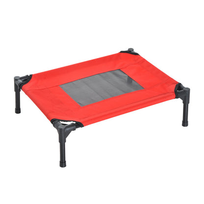 PawHut Raised Dog Bed Cat Elevated Lifted Portable Camping w/ Metal Frame Black and Red (Small) - Baig Merchant