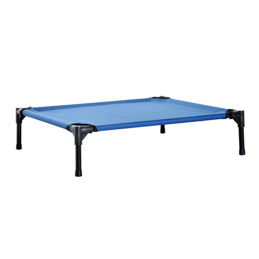 PawHut Raised Dog Bed Cat Elevated Lifted Portable Camping w/ Metal Frame Blue (Medium) - Baig Merchant