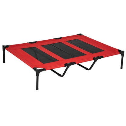 PawHut Raised Dog Bed Cooling Elevated Pet Cot with Breathable Mesh - Red, XX Large - Baig Merchant