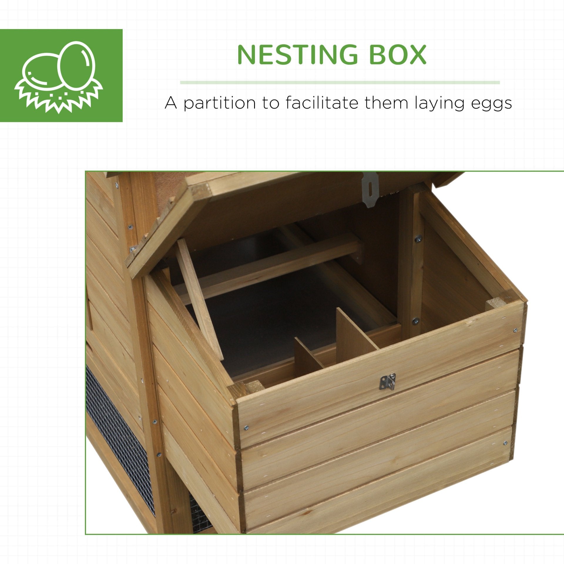 PawHut Small Chicken Coop with Run Hen House Poultry Coops Cages Nesting Box Wood 150.5 x 54 x 87cm - Baig Merchant