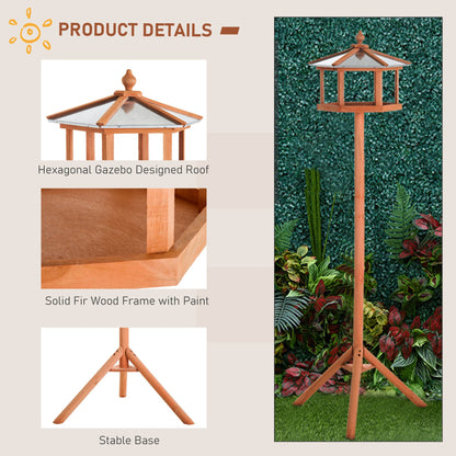 PawHut Wooden Bird Table Free Standing Bird Feeder Parrot Stand for Garden Patio or Balcony 153cm High - Baig Merchant