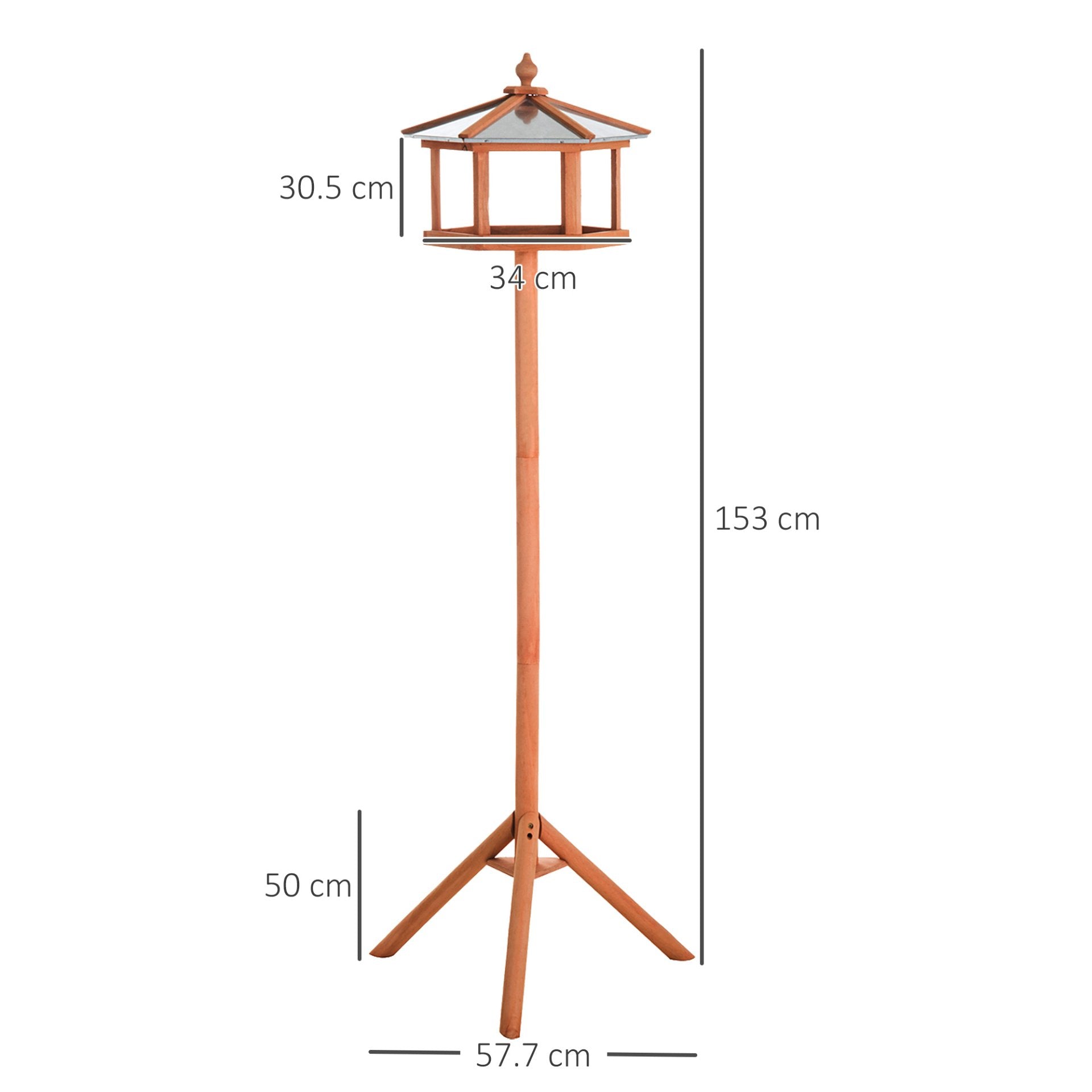 PawHut Wooden Bird Table Free Standing Bird Feeder Parrot Stand for Garden Patio or Balcony 153cm High - Baig Merchant