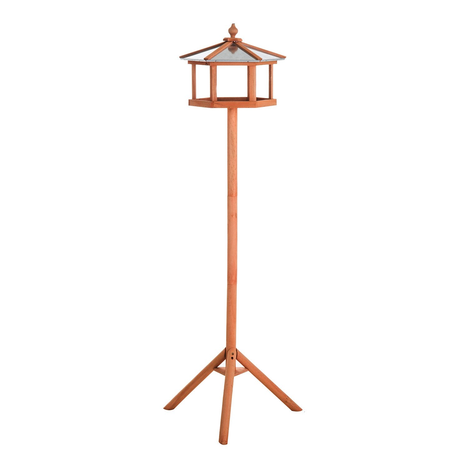 PawHut Wooden Bird Table Free Standing Bird Feeder Parrot Stand for Garden Patio or Balcony 153cm High - Baig Merchant