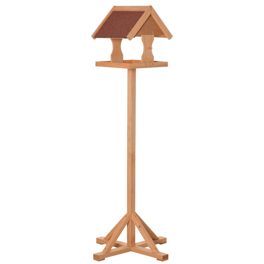 PawHut Wooden Bird Table Wild Bird Feeding Station Freestanding Feeder for Garden Outdoor 55 x 55 x 144cm - Baig Merchant