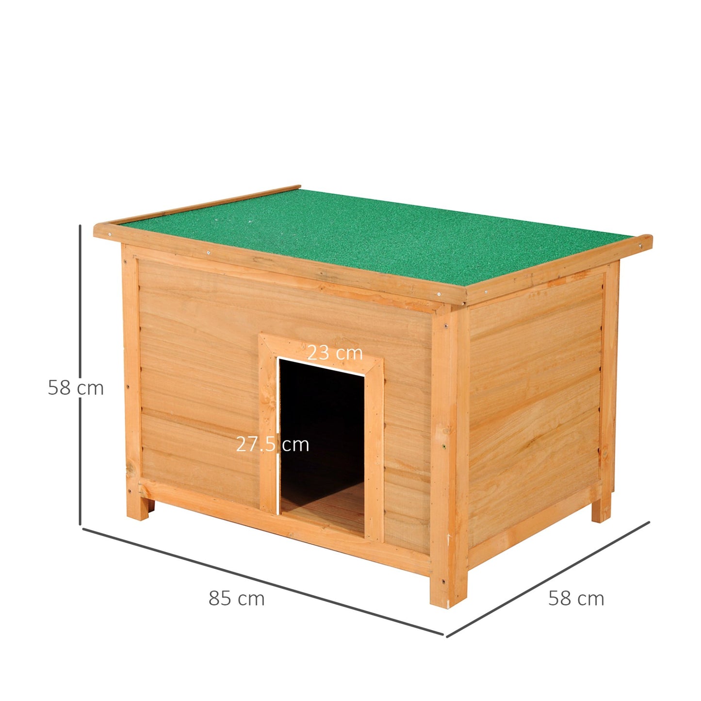 PawHut Wooden Dog Kennel Elevated Dog Pet House w/ Open Top 82W x 58D x 58H cm - Baig Merchant