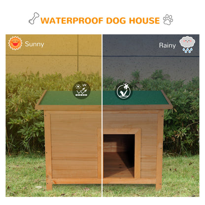 PawHut Wooden Dog Kennel Elevated Dog Pet House w/ Open Top 82W x 58D x 58H cm - Baig Merchant