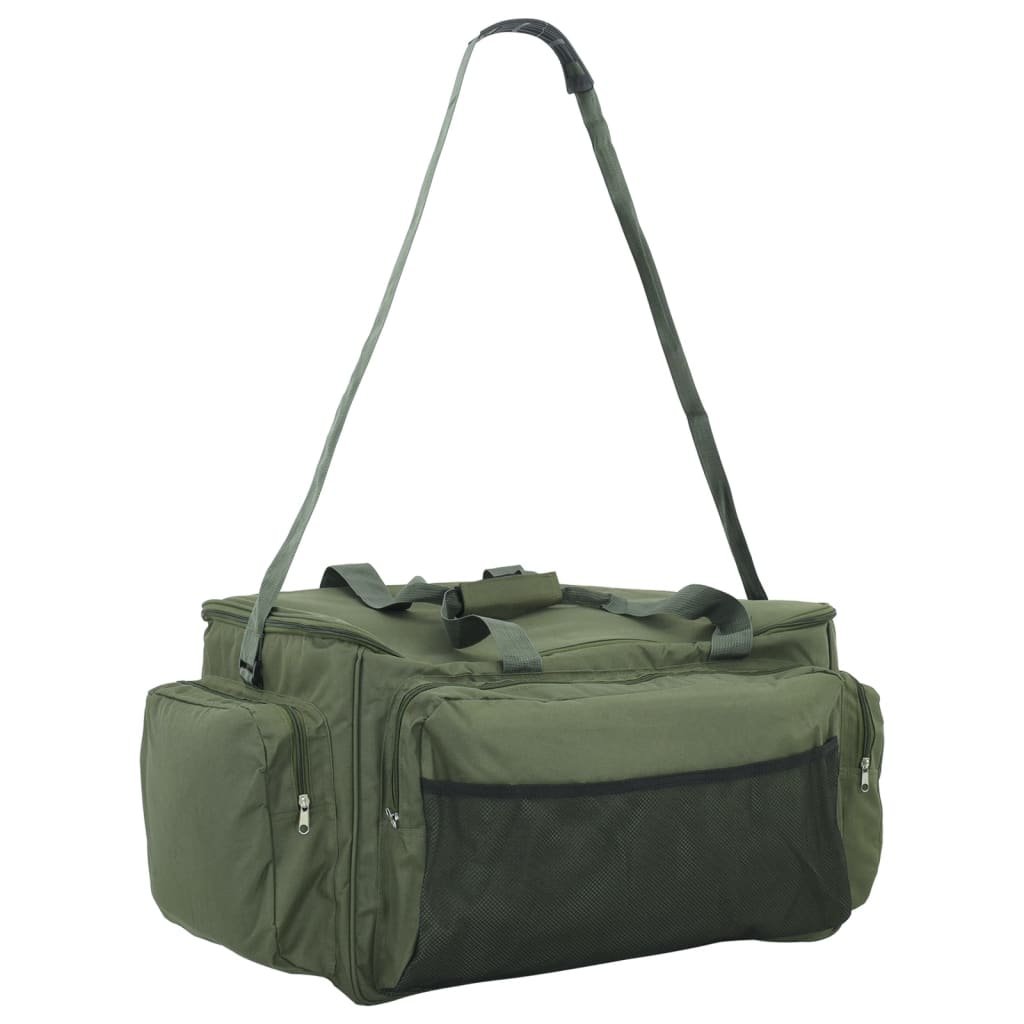 vidaXL Fishing Bag Waterproof Dark Green Oxford Fabric - Baig Merchant