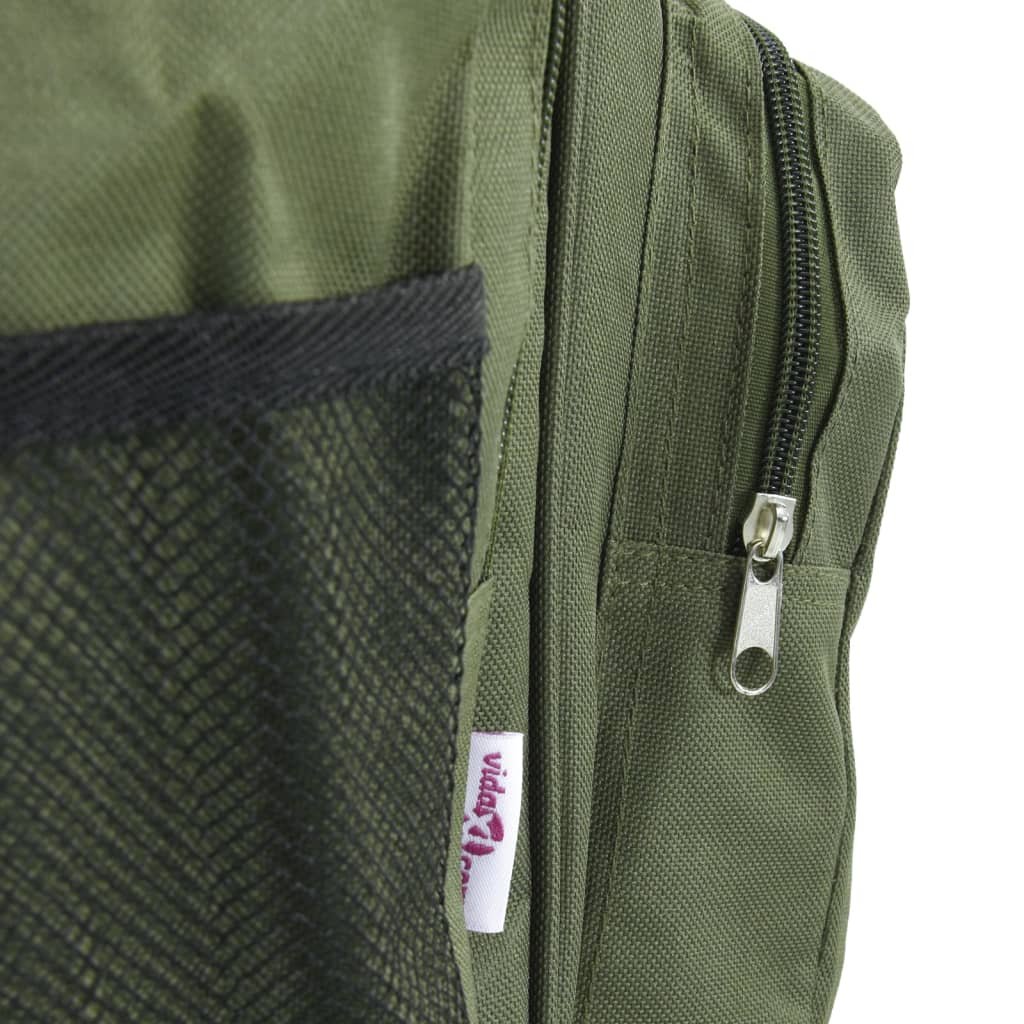 vidaXL Fishing Bag Waterproof Dark Green Oxford Fabric - Baig Merchant