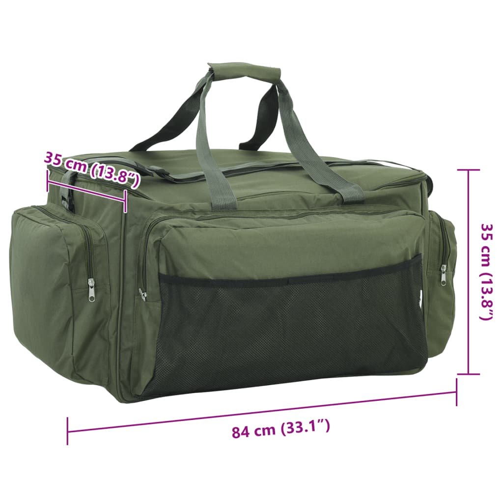 vidaXL Fishing Bag Waterproof Dark Green Oxford Fabric - Baig Merchant