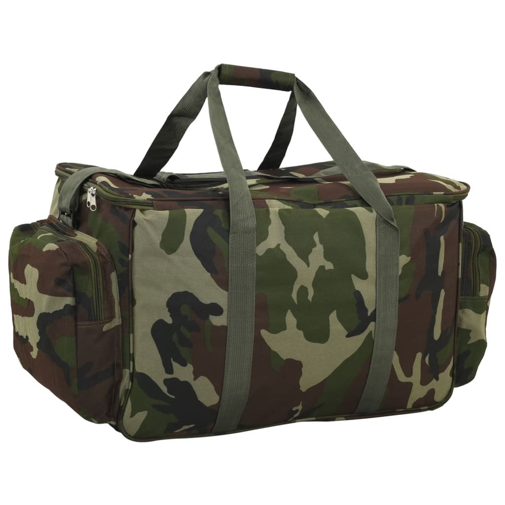 vidaXL Fishing Bag Waterproof Green Camouflage Oxford Fabric - Baig Merchant