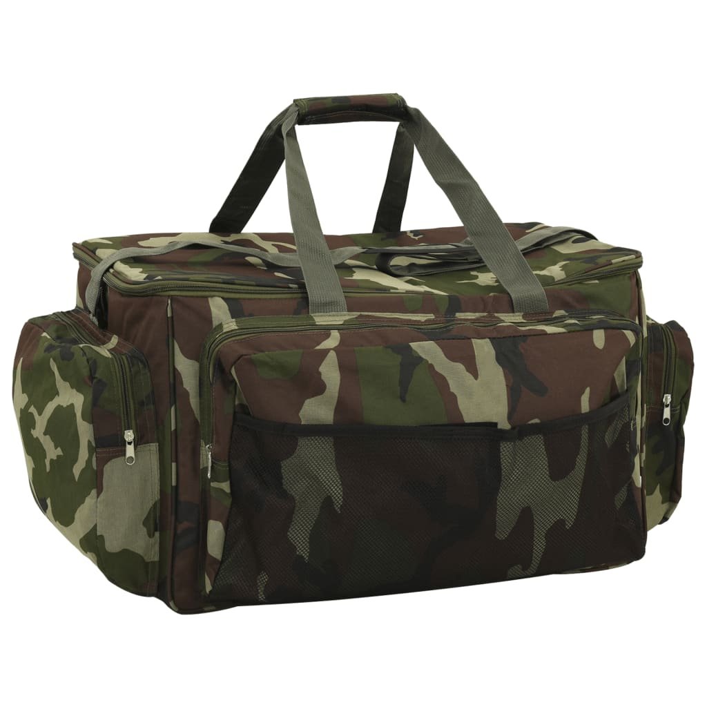 vidaXL Fishing Bag Waterproof Green Camouflage Oxford Fabric - Baig Merchant