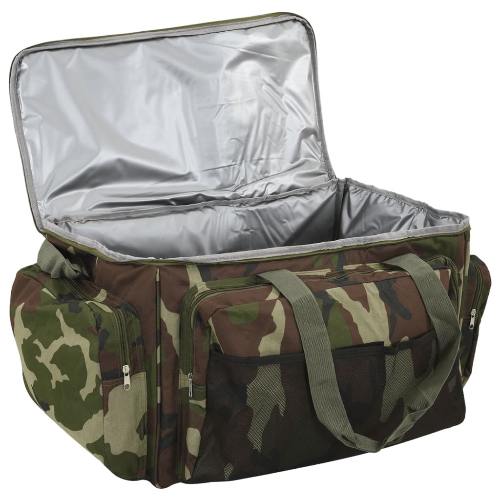 vidaXL Fishing Bag Waterproof Green Camouflage Oxford Fabric - Baig Merchant