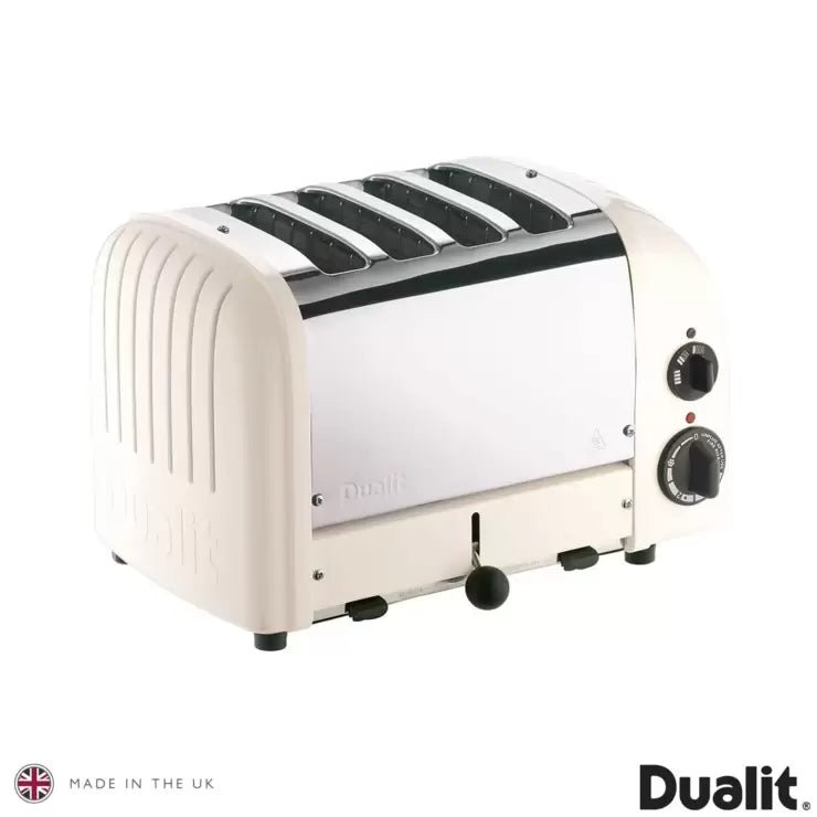 Dualit 4 Slot Classic Toaster With Sandwich Cage, Canvas White 40592 - Baig Merchant