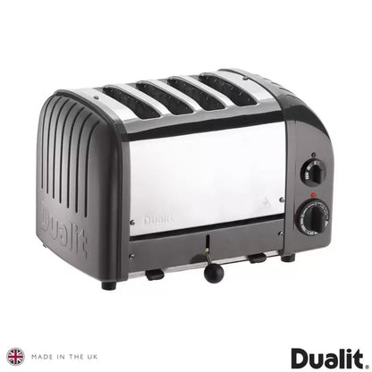 Dualit 4 Slot Classic Toaster With Sandwich Cage, Metallic Charcoal 40593 - Baig Merchant