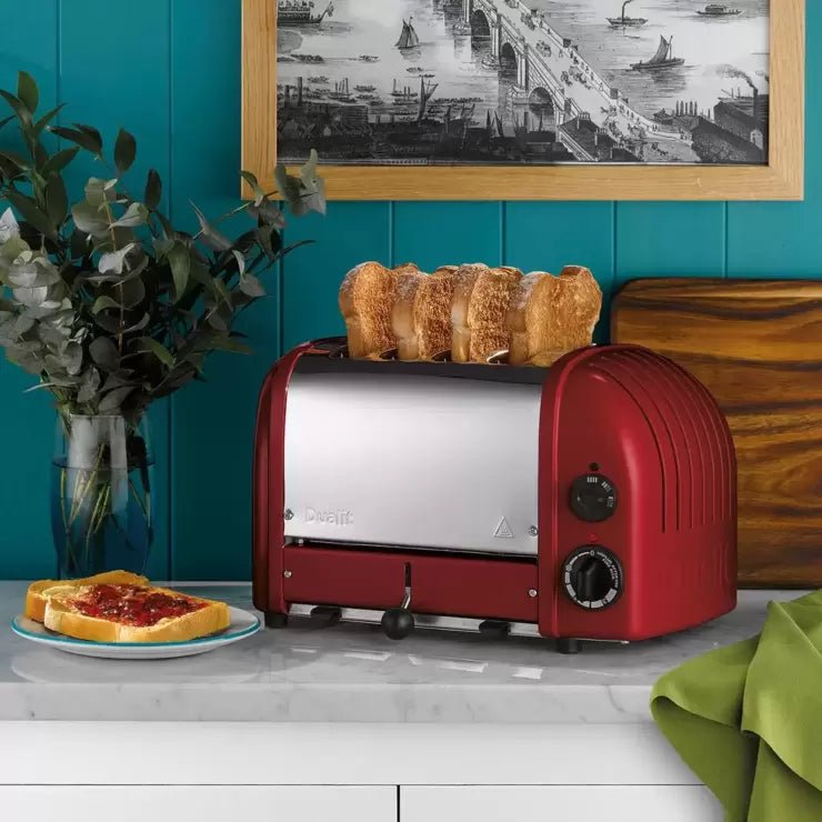 Dualit 4 Slot Classic Toaster With Sandwich Cage, Red 40591 - Baig Merchant